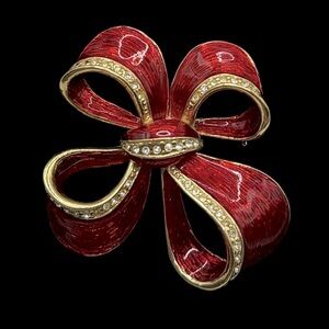 VINTAGE Holiday Bow Brooch